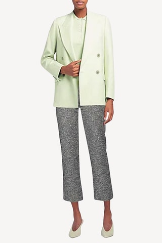 Pantacourt slim en laine - Noir et blanc
