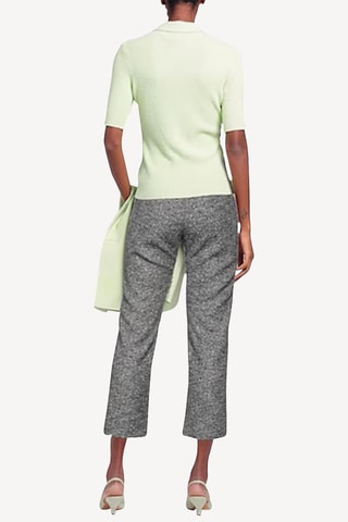 Pantacourt slim en laine - Noir et blanc