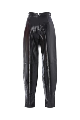 Pantalon slim en cuir d’agneau - Noir