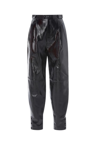 Pantalon slim en cuir d’agneau - Noir