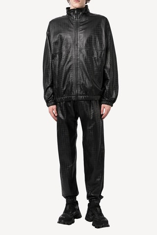 Pantalon slim en cuir d’agneau - Noir