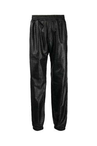 Pantalon slim en cuir d’agneau - Noir