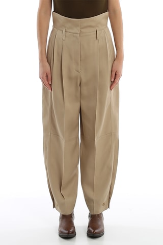 Pantalon taille haute - Beige