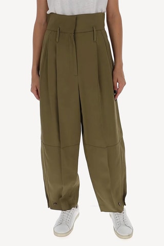 Pantalon taille haute - Kaki