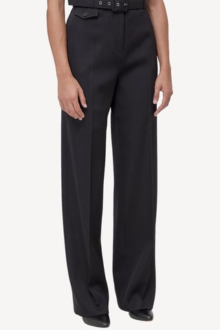 Pantalon taille haute en laine - Noir