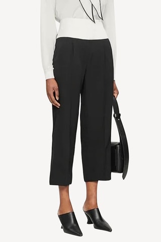 Pantacourt slim en laine - Noir