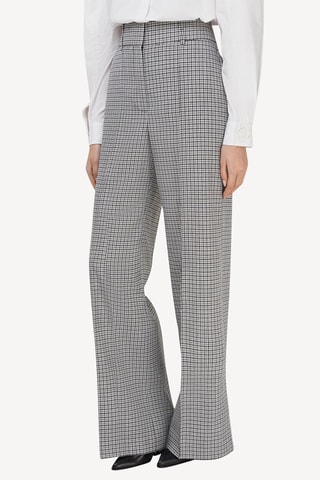 Pantalon slim taille haute en laine - Noir