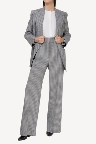 Pantalon slim taille haute en laine - Noir