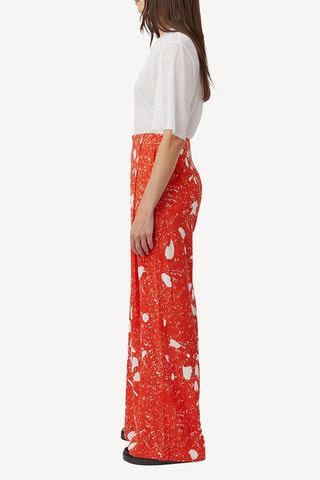 Pantalon taille haute - Rouge