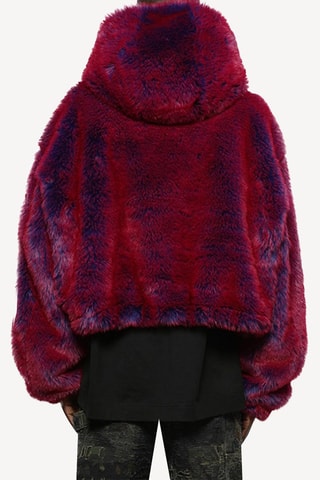 Veste à capuche - Vieux rose et bleu foncé