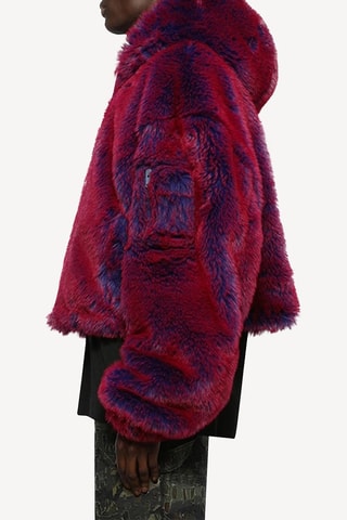 Veste à capuche - Vieux rose et bleu foncé