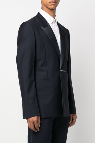 Veste en laine, mohair et soie - Bleu nuit
