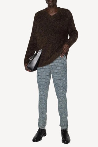 Pantalon en mohair et laine - Bleu clair
