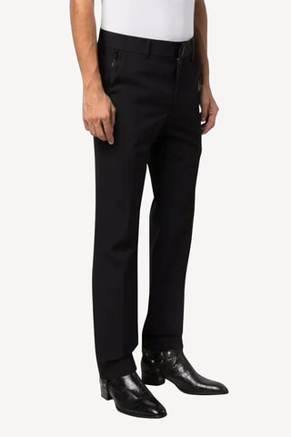 Pantalon de costume slim en laine - Noir