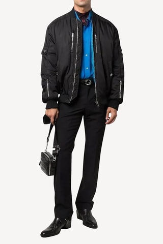 Pantalon de costume slim en laine - Noir