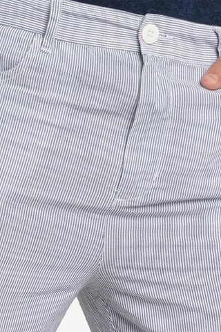Pantalon slim - Gris et blanc