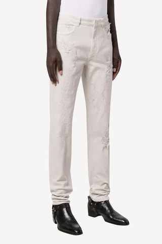 Pantalon slim en laine - Ecru