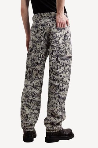 Pantalon slim - Ecru et noir