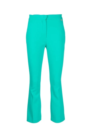 Pantalon slim 7/8 en laine - Turquoise
