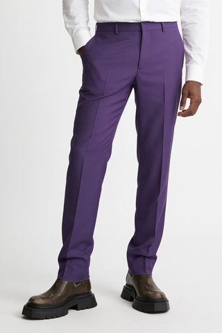 Pantalon slim en laine - Violet