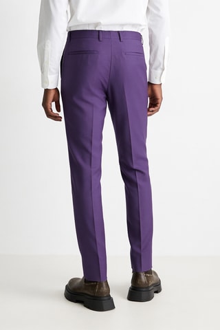 Pantalon slim en laine - Violet