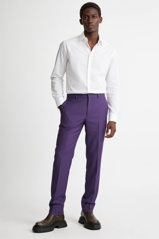 Pantalon slim en laine - Violet