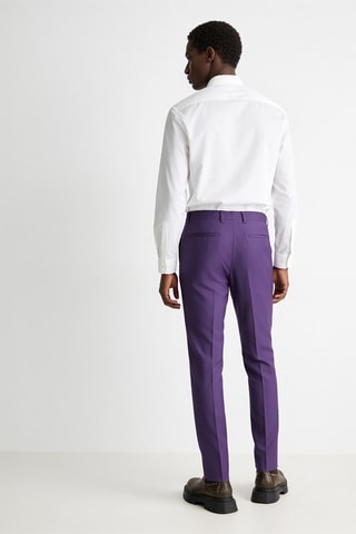 Pantalon slim en laine - Violet