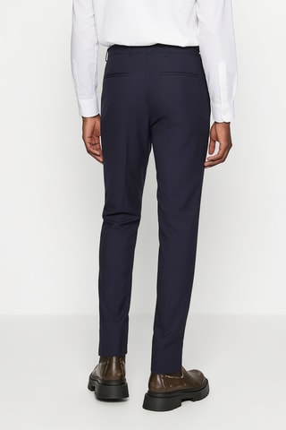 Pantalon de coutume slim en laine - Bleu marine