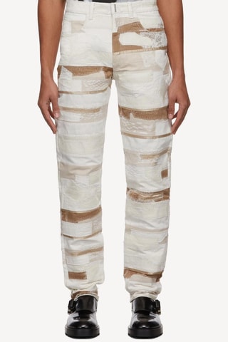 Pantalon - Blanc et beige