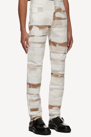 Pantalon - Blanc et beige