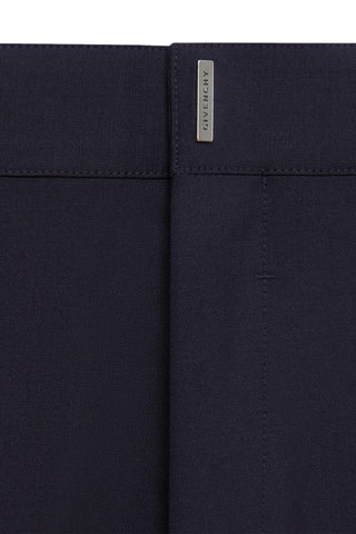 Pantalon de costume slim taille haute en laine - Bleu marine