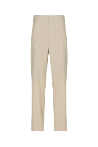 Pantalon slim taille haute en laine - Beige
