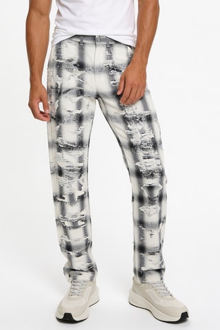 Pantalon straight - Noir et blanc