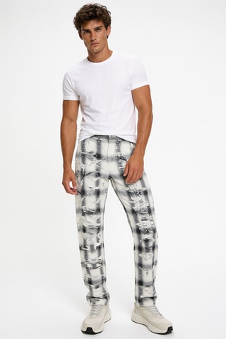 Pantalon straight - Noir et blanc