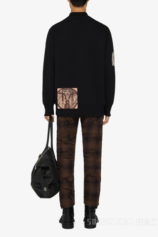 Pantalon straight - Marron et noir