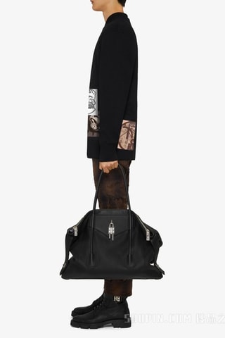 Pantalon straight - Marron et noir