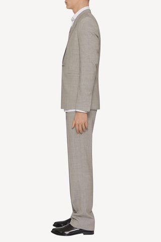Pantalon de costume slim en laine - Gris clair chiné