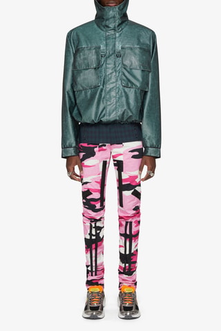 Pantalon skinny - Noir et rose