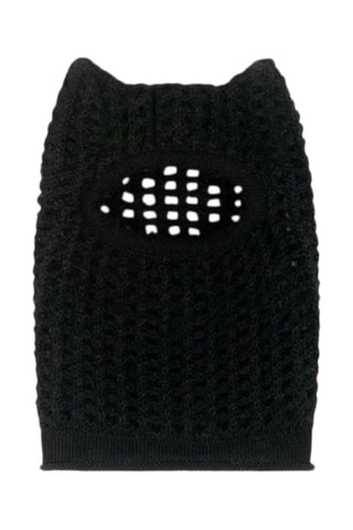 Cagoule à oreilles en mohair et laine - Noir