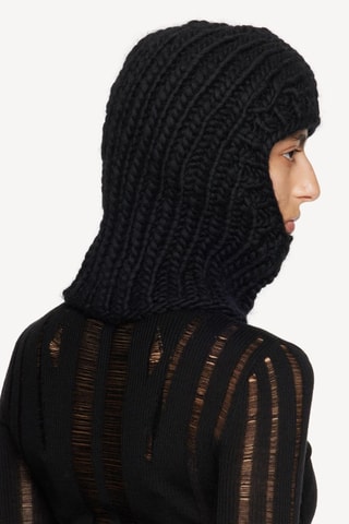 Cagoule en mohair et laine - Noir