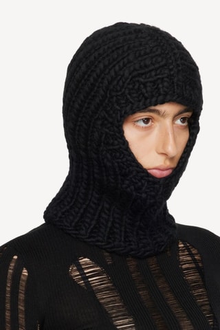 Cagoule en mohair et laine - Noir