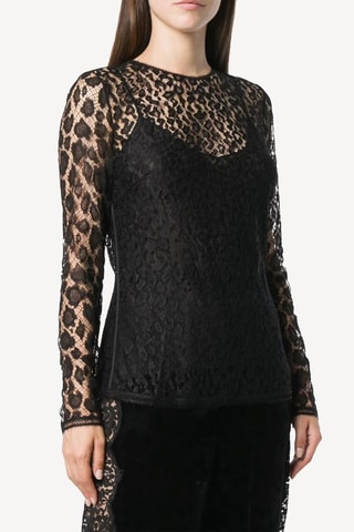 Top en dentelle - Noir