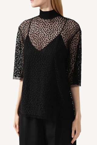Top en dentelle - Noir