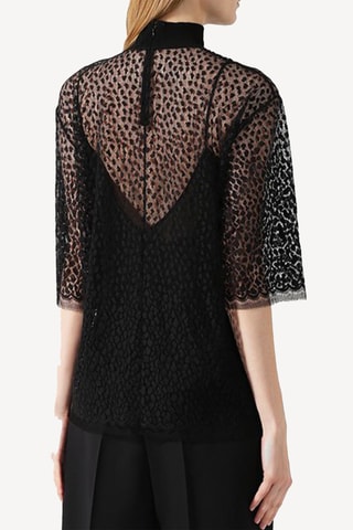 Top en dentelle - Noir