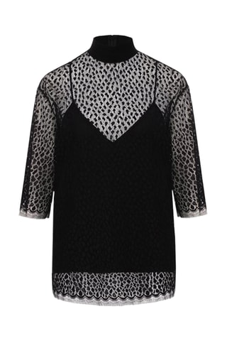 Top en dentelle - Noir