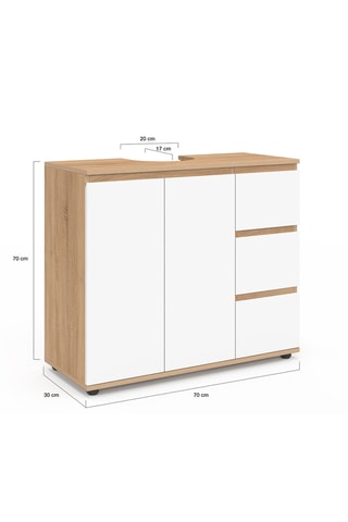 Mobile lavabo semplice 1 anta Tom - 70 x 70 x 30 cm