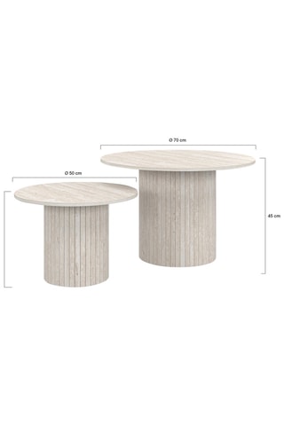 2 tavolini  Alvar - 50 x 35 x 50 cm et 70 x 45 x 70 cm