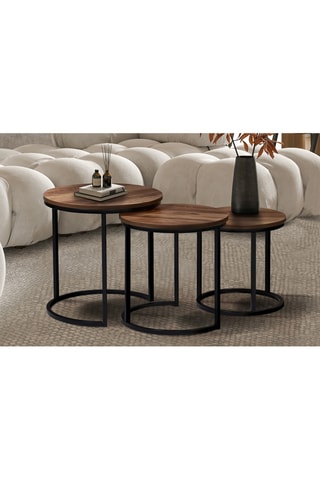 3 tavolini Elize - 35 x 35/40 x 40/45 x 45 cm