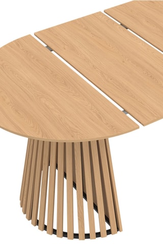 Tavolo da pranzo rotondo allungabile Camélia legno e piedi listarelle - Ø110-200cm