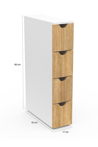 Mobile contenitore 4 cassetti - 17 x 80 x 45 cm